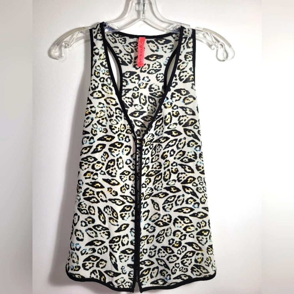 Eight Sixty white and black animal print tank women's S  #2058